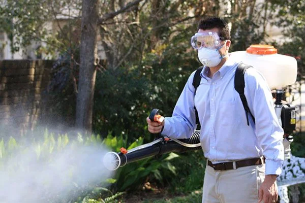 Mosquito fogging treatment outdoors